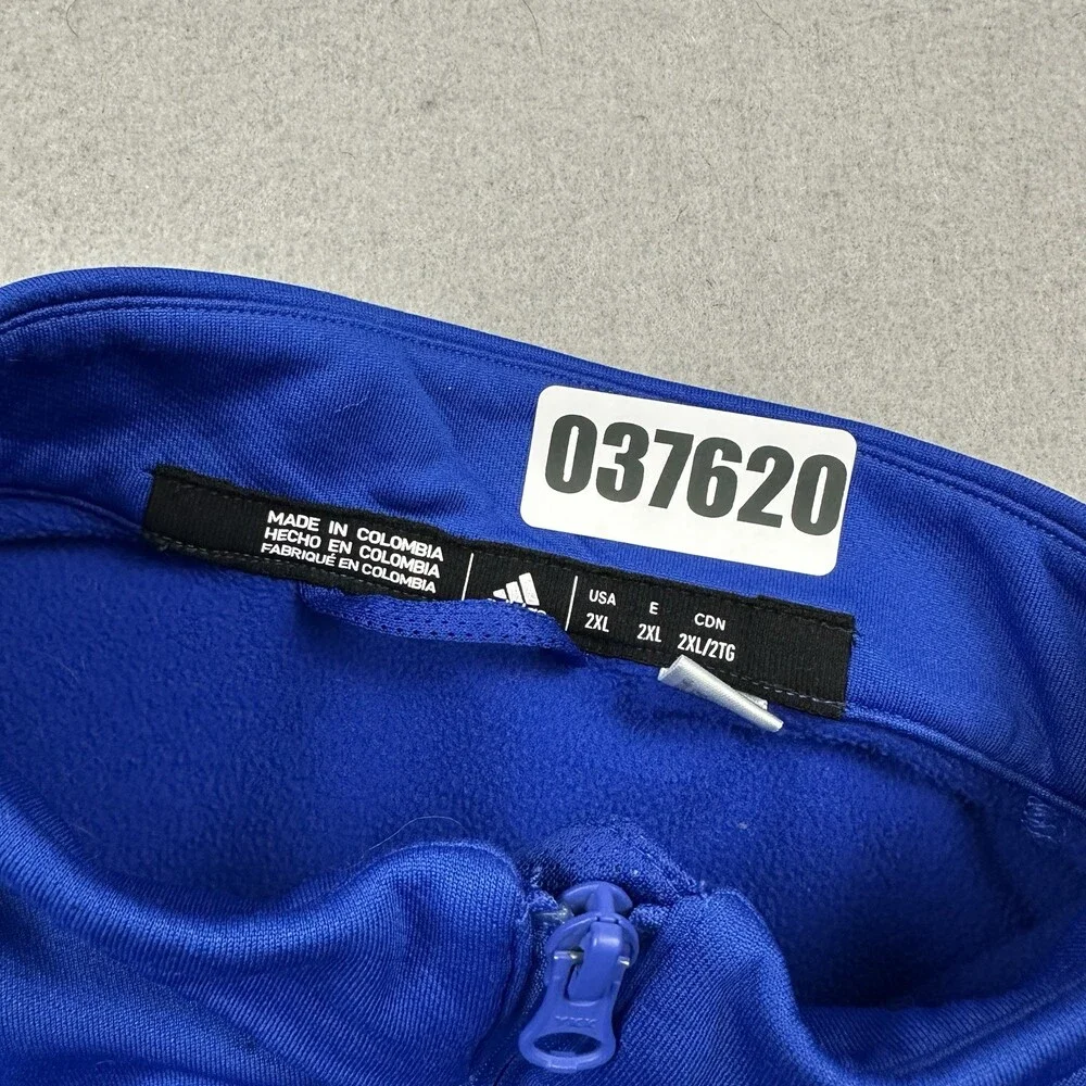 Adidas Sweater Men 2XL Blue Solid 1/4 Zip Golf Pullover Collar Golfer XXL